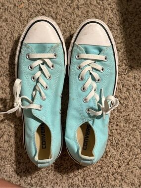 Converse Kids Low-Top Canvas Sneakers in Aqua